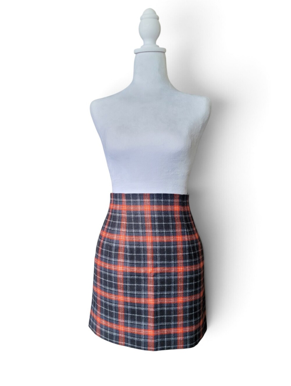 French Connection Wool Blend Plaid Miniskirt  Y2K Preppy Grunge Academia 2